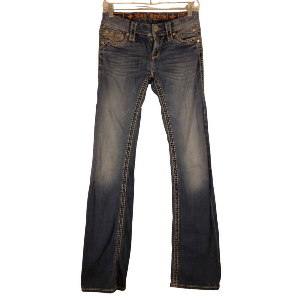 Rock Revival Evella jeans womens 26 (28x32) boot cut stretch medium wash